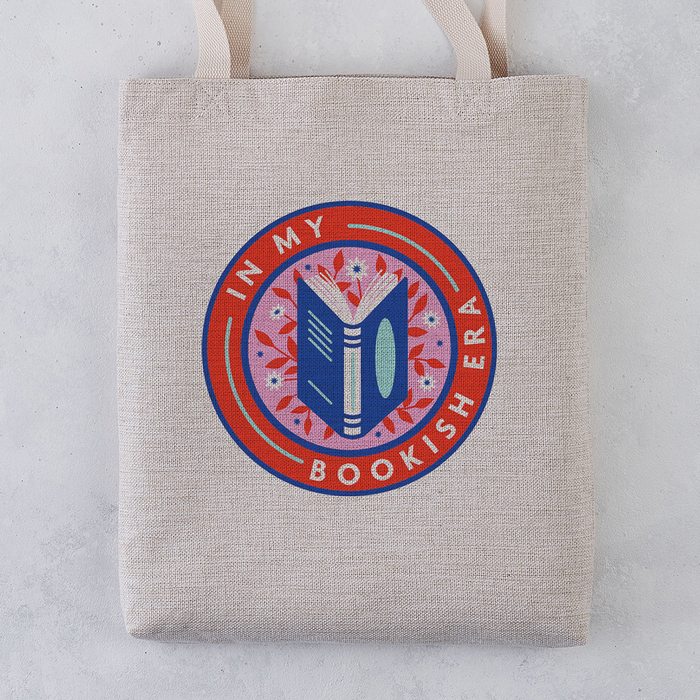 In my bookish era. Bookishly tote bag. Inspired by Booktok and Bookstagram. The bookish era edit. Perfect for book lovers, bookworms, readers and bibliophiles.