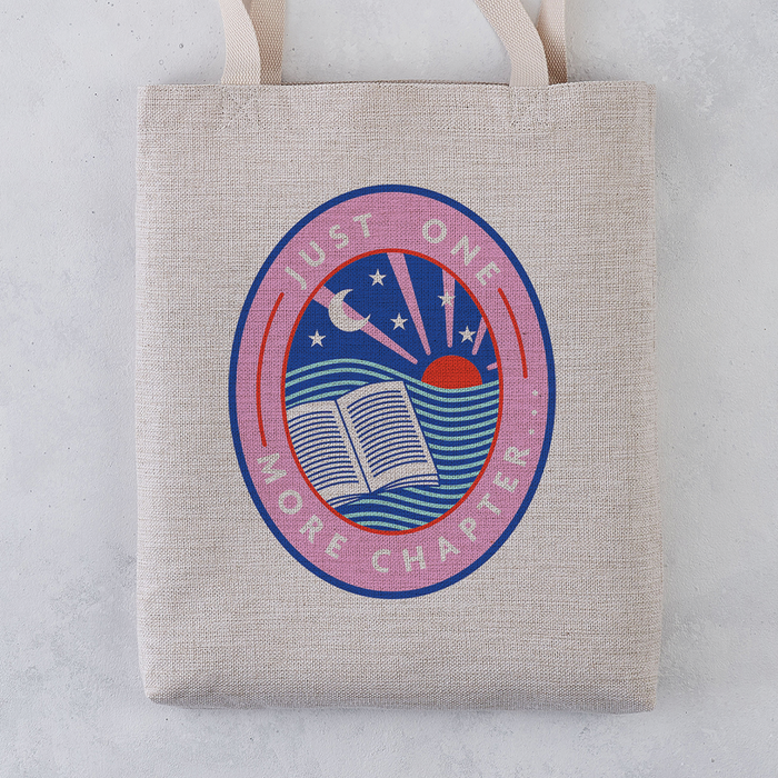 Just one more chapter. Bookishly tote bag. Inspired by Booktok and Bookstagram. The bookish era edit. Perfect for book lovers, bookworms, readers and bibliophiles.