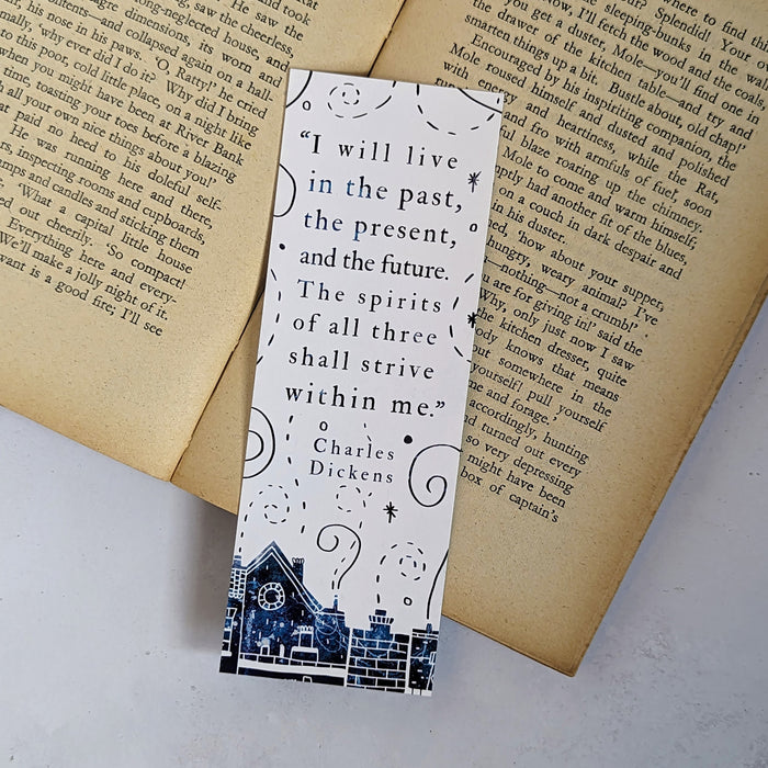 Christmas Carol by Charles Dickens and a Christmas themed Book Page Print with the quotes 'I will honour Christmas in my heart, and try to keep it all the year.' Perfect for book lovers, bookworms, readers and bibliophiles. Bookishly.