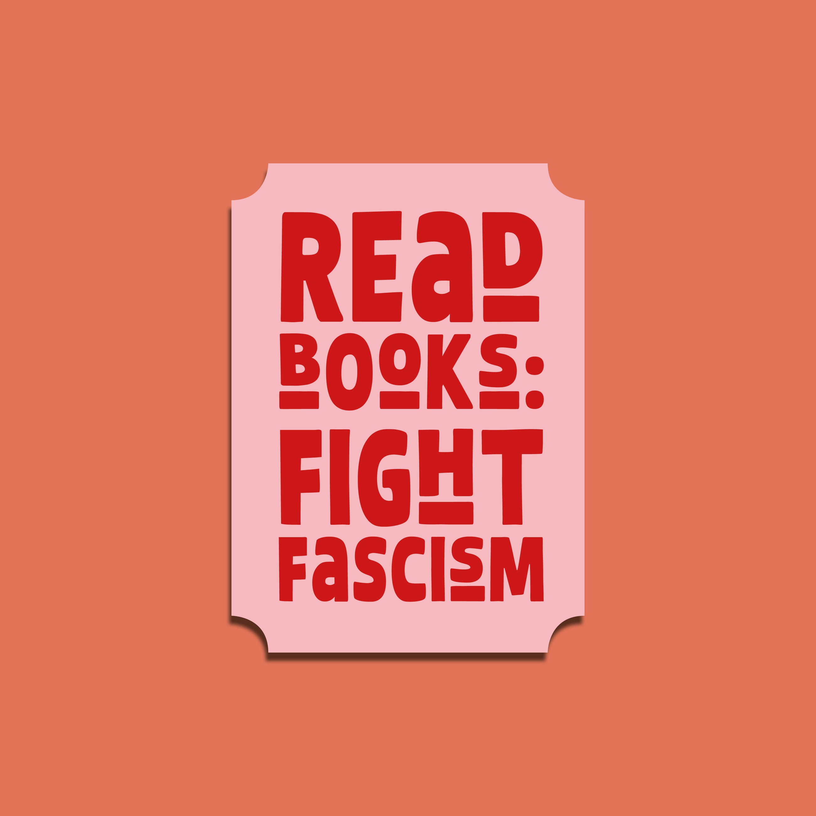 read books fight fascism sticker book lover laptop sticker