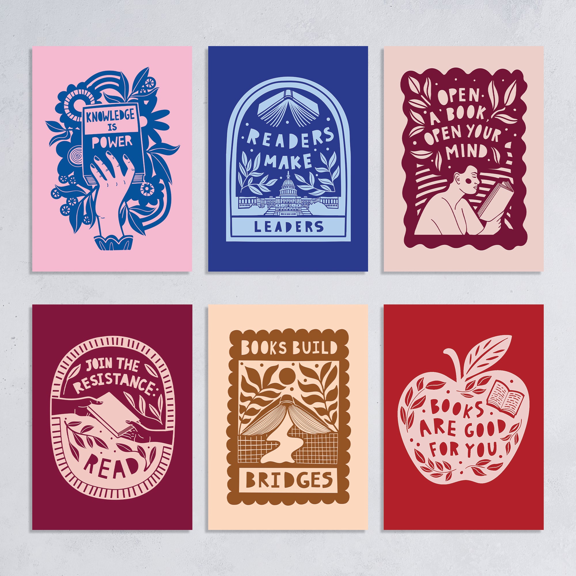 Literary Activist Postcard Set | 6 pack | Power of Reading