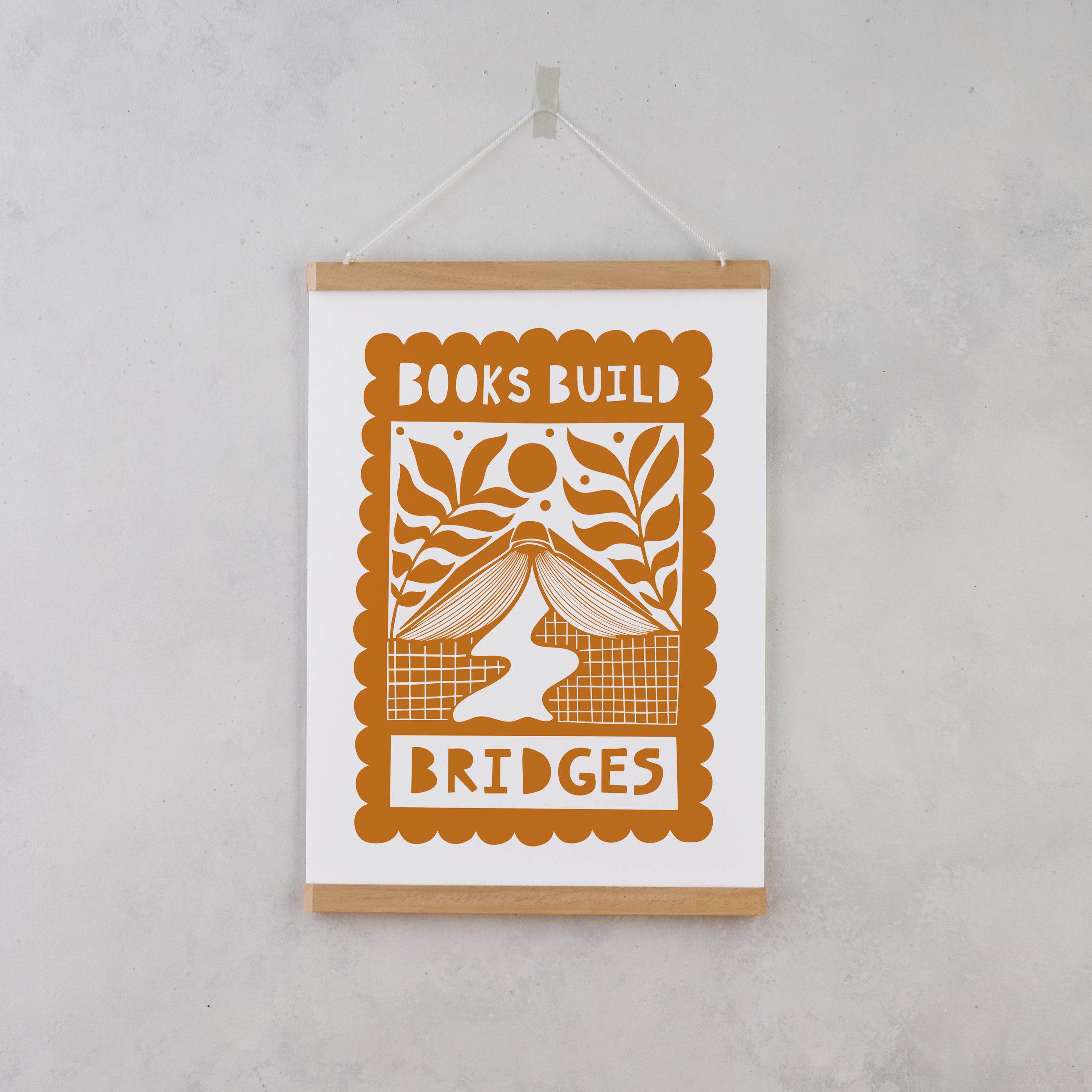 Book Build Bridges | Literary Activist Print | Readers Art