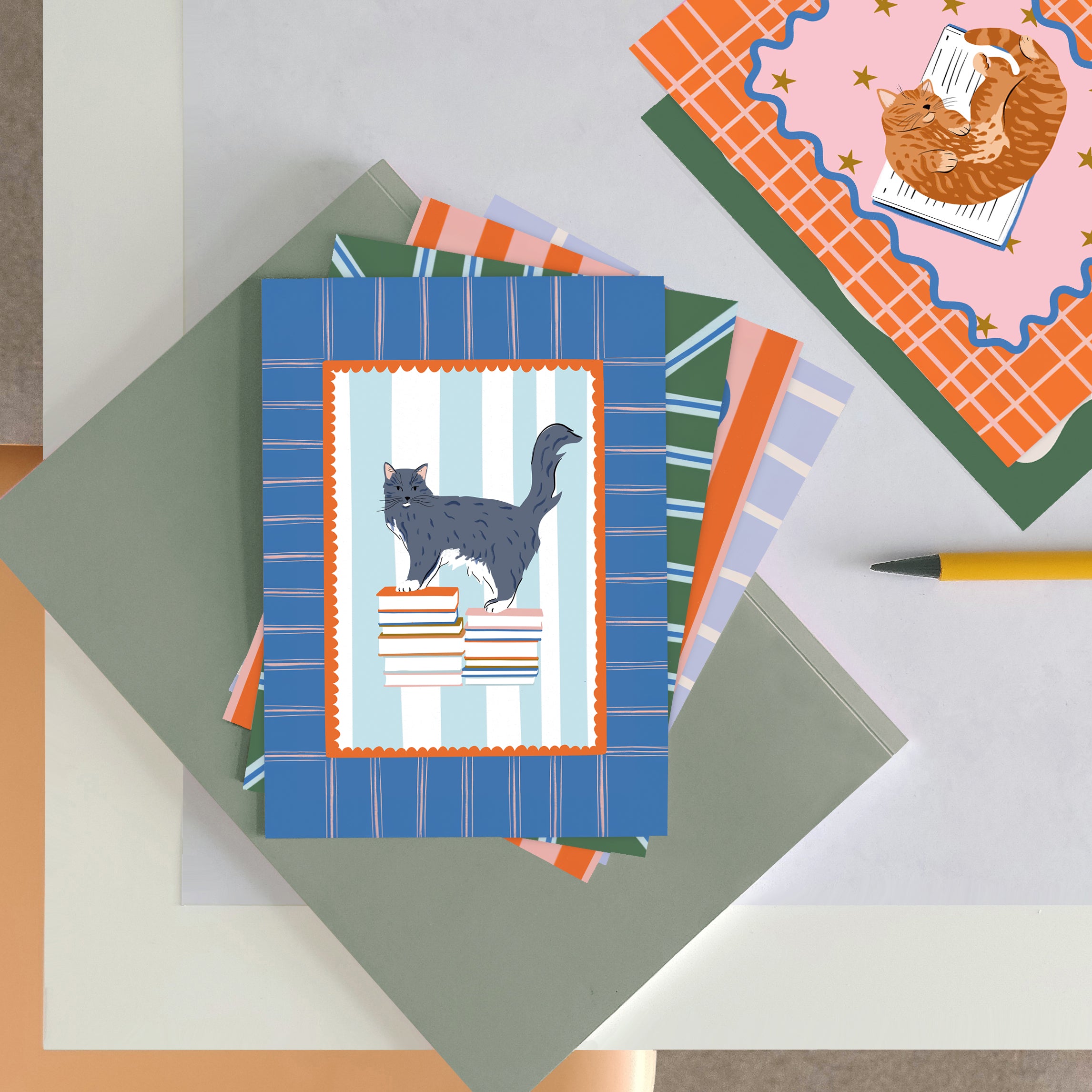 Cats and Books Postcard Set | Pack of Six