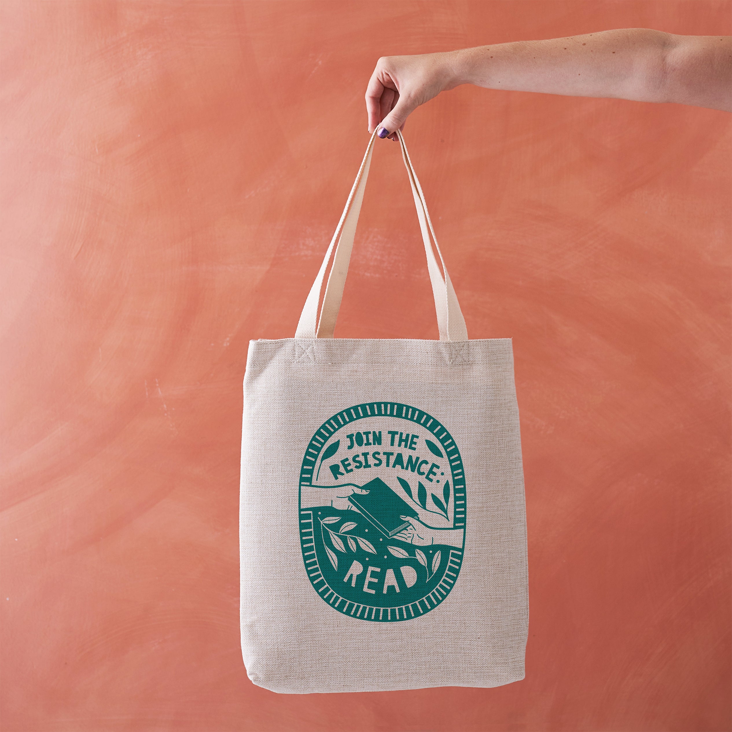 Literary Activist tote bag with bold reader empowerment slogan