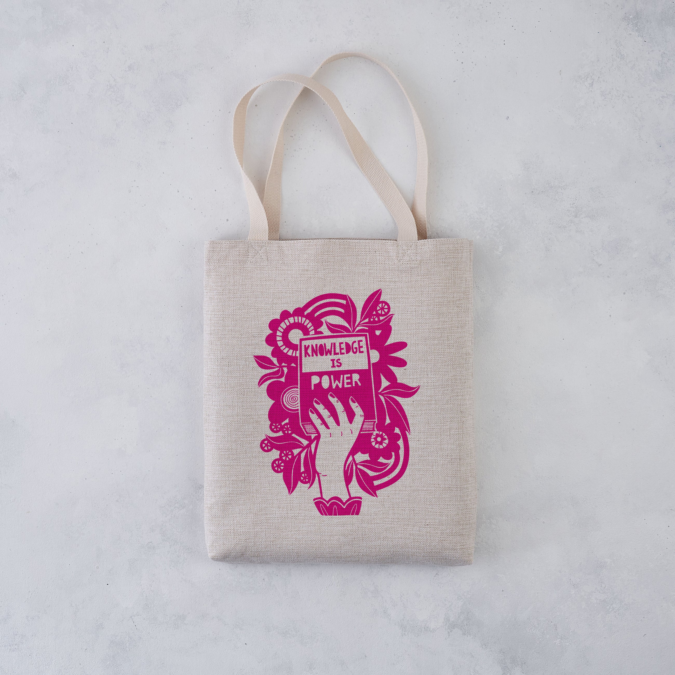 Knowledge is Power Literary Activist Tote Bag. Bookish graphic, Gifts for book lovers, bookworms, readers and bibliophiles. Bookish tote bag. High quality tote bag. Booktok. Bookstagram. Novel inspired accessories. Bookishly. Book bag. Canvas bag.