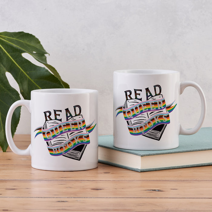 Read Queer Books. Read Queer Authors. LGBTQ Support. LGBTQ Gifting. Independent Indie Bookstores. Queer Bookstores. Books for queer community. Reading accessories. Books. Bookish Gifts. Bookish Mug.