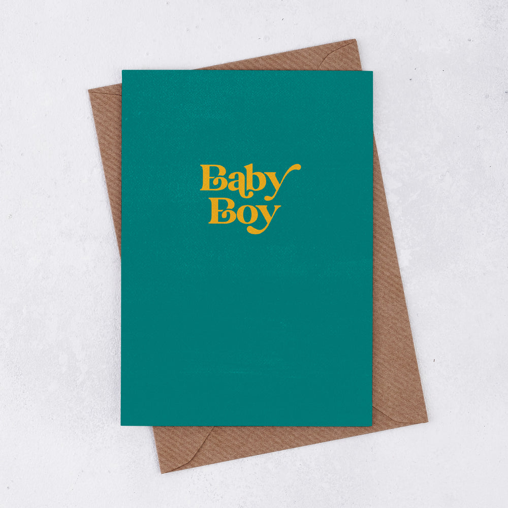 'Baby Boy' Greetings Card. Newborn. New Parents. Positive greetings card. Motivational Greetings Card. Gift Shop Cards. Minimalist Card. Abstract Gift Cards.