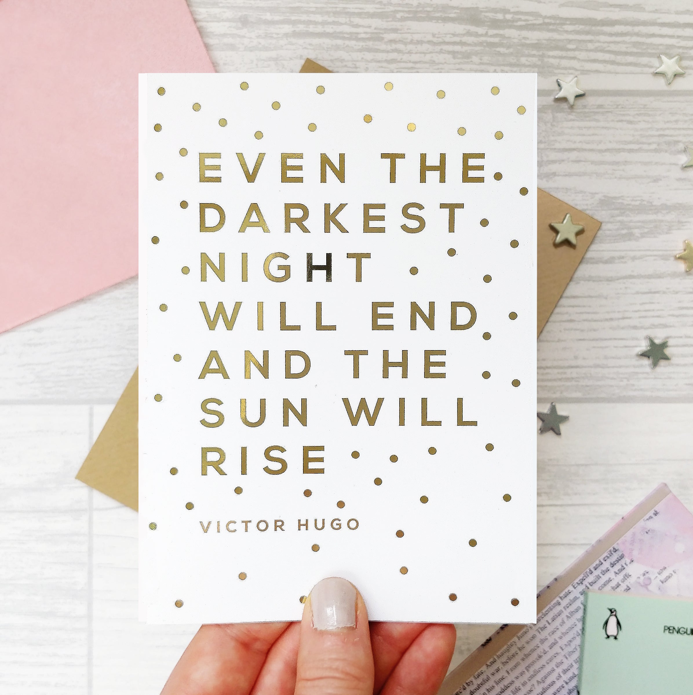 Gold Foil ‘The Sun Will Rise’ Thinking Of You Card