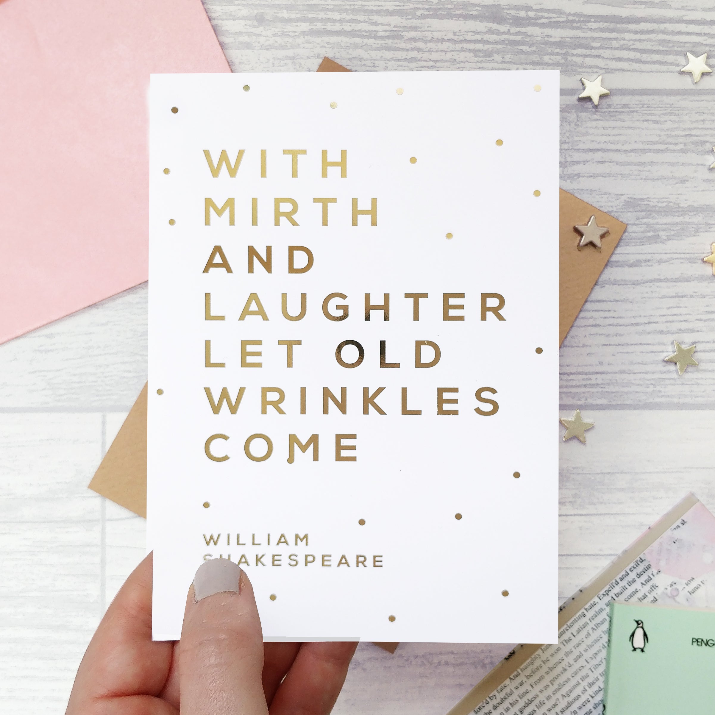 Gold Foil ‘Mirth & Laughter’ Funny Birthday Card