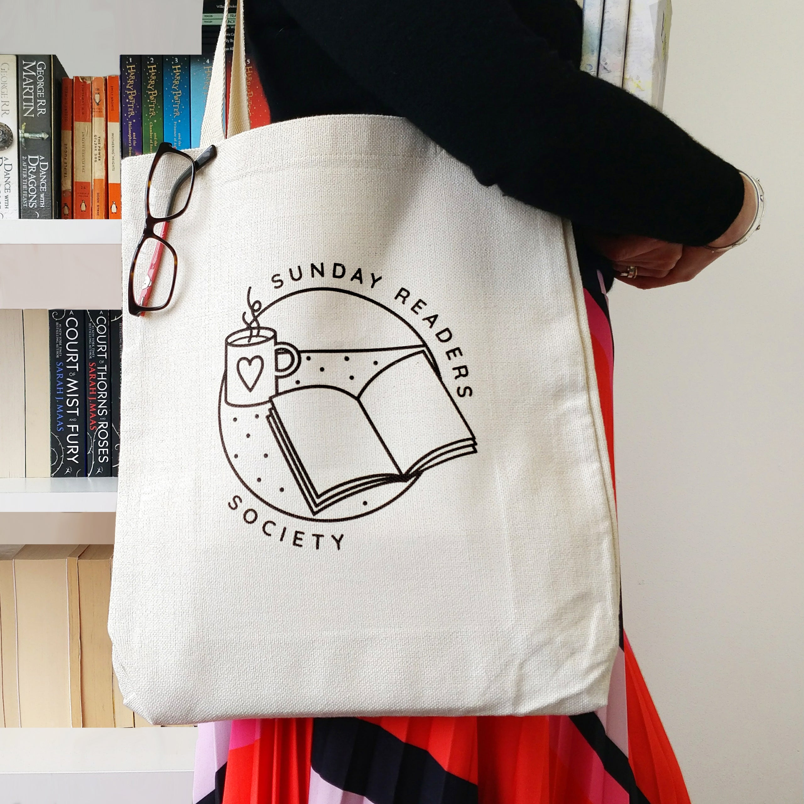 Literary 'Sunday Readers Society' Tote Bag