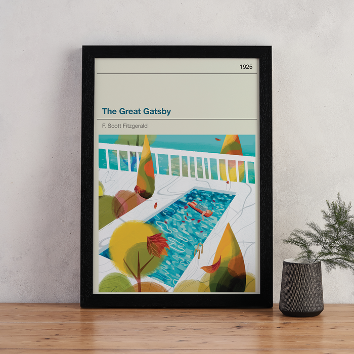 The Great Gatsby exclusive Bookishly cover illustration in collaboration with Law and Moore design. Black Frame.