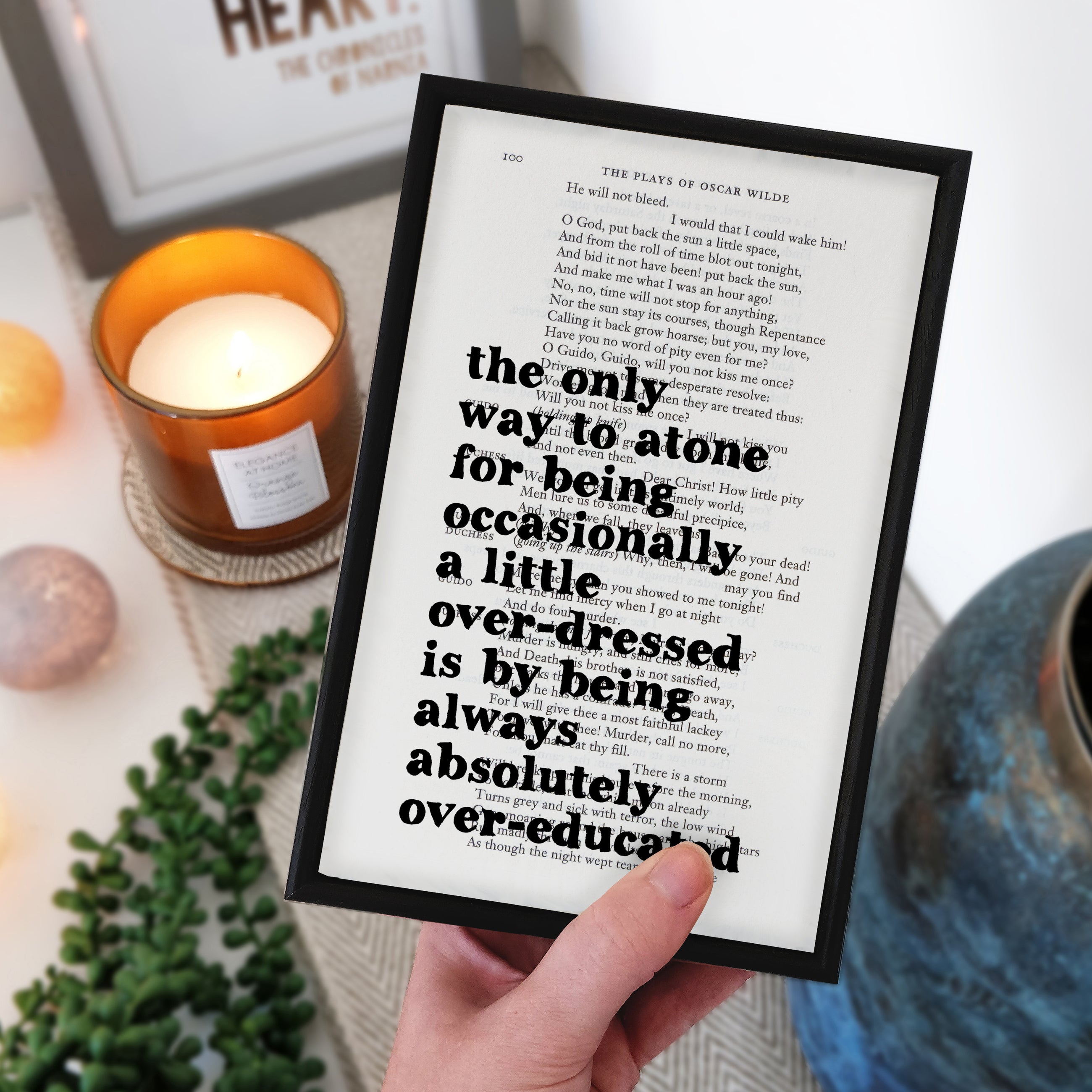 Oscar Wilde Book Page Print. Classic Literature Decor. Mid-century art. Bookish Gift. LGBTQIA. Read queer authors. Bookshelf Decor.