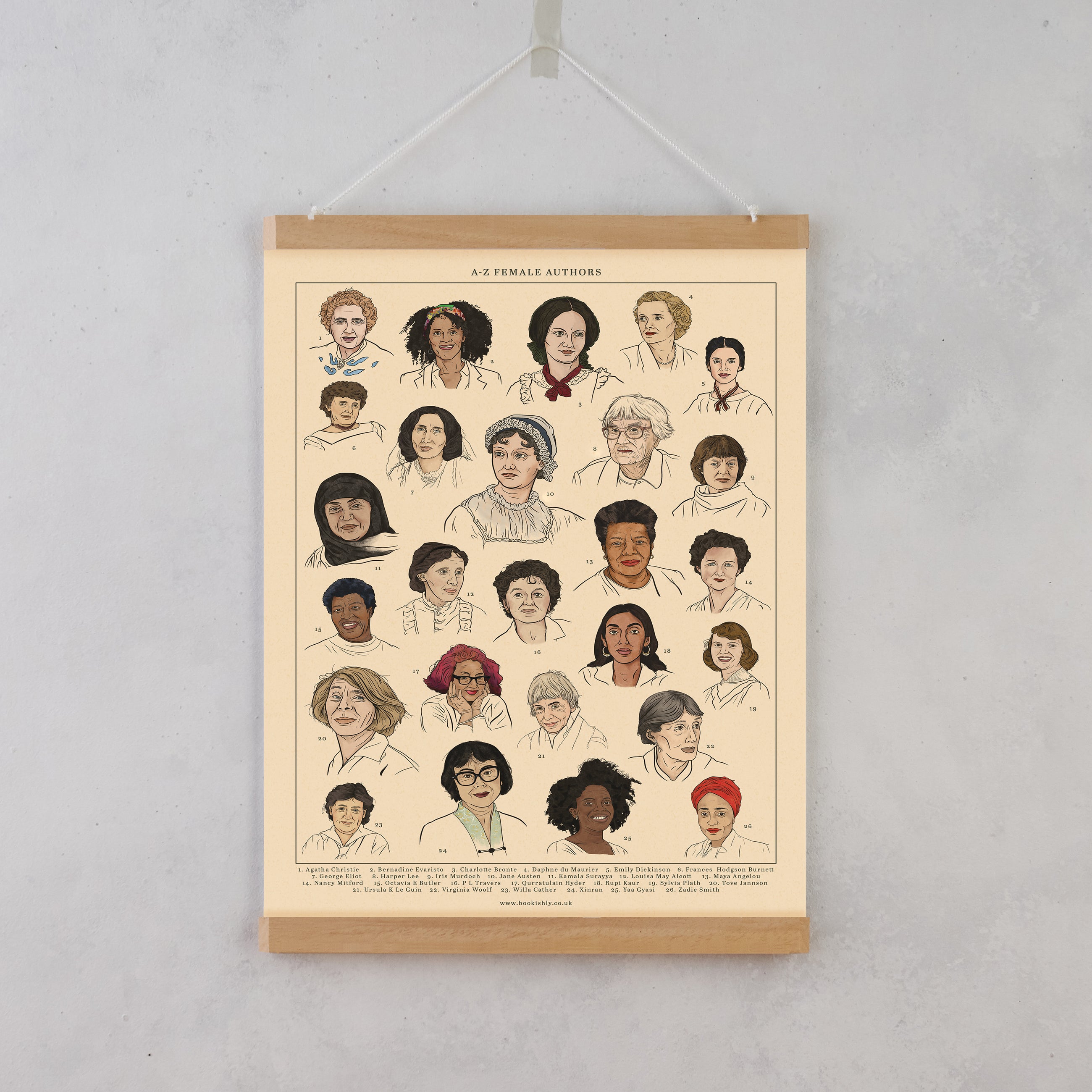 Hand drawn illustrations of powerful female authors who have made history. Powerful message portraying the strength of women. Celebrating women and their strengths. Classic Literature history.