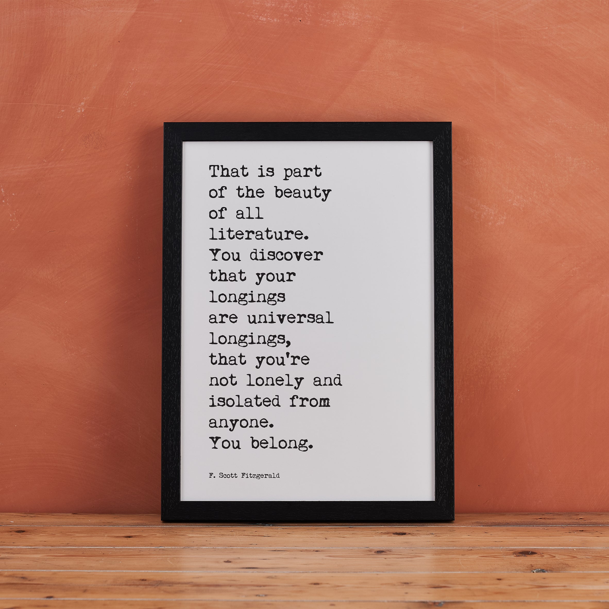 F Scott Fitzgerald Quotes "Beauty of all Literature" Typewriter Art