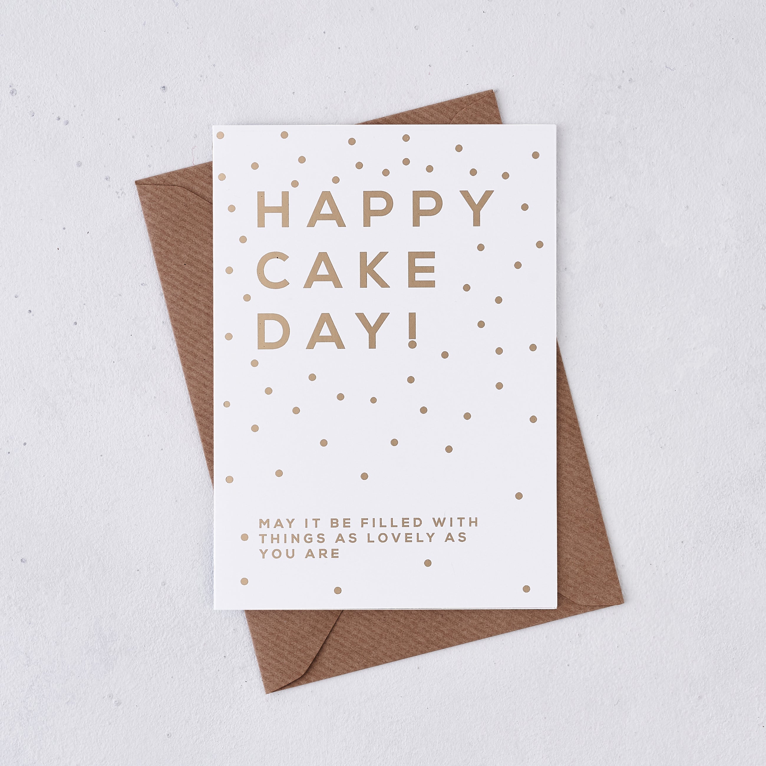 Gold Foil ‘Cake Day’ Happy Birthday Card