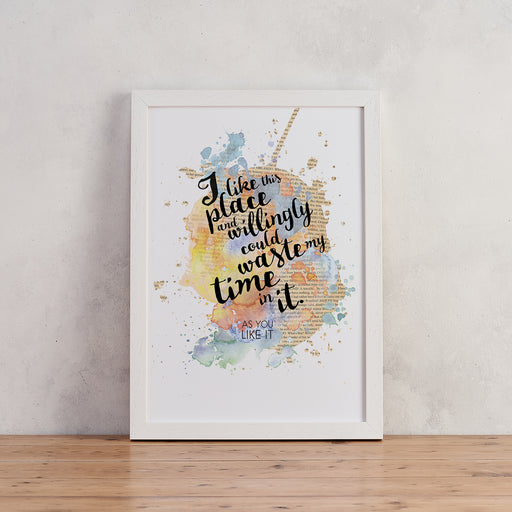 "I Like This Place..." Shakespeare Quote - Watercolour Print