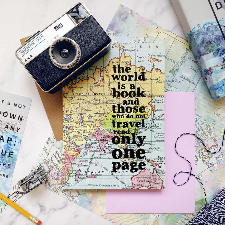 chunky travel journal planner 'the world is a book'