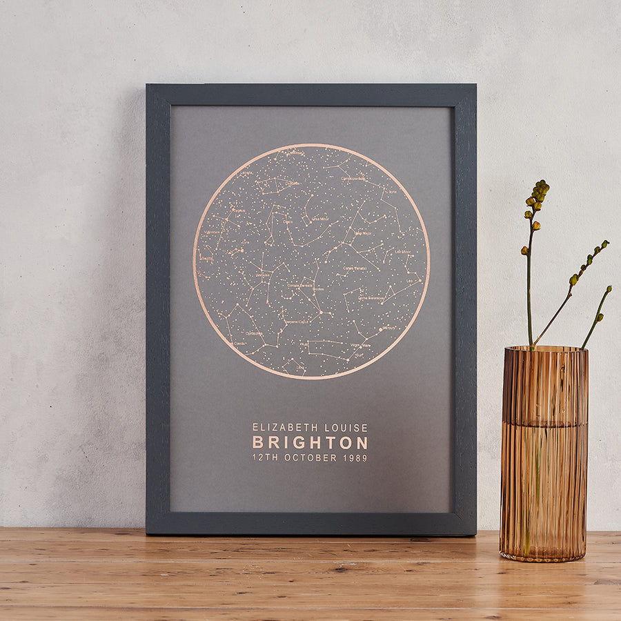 Personalised Map of the Stars Print for Valentine's Day