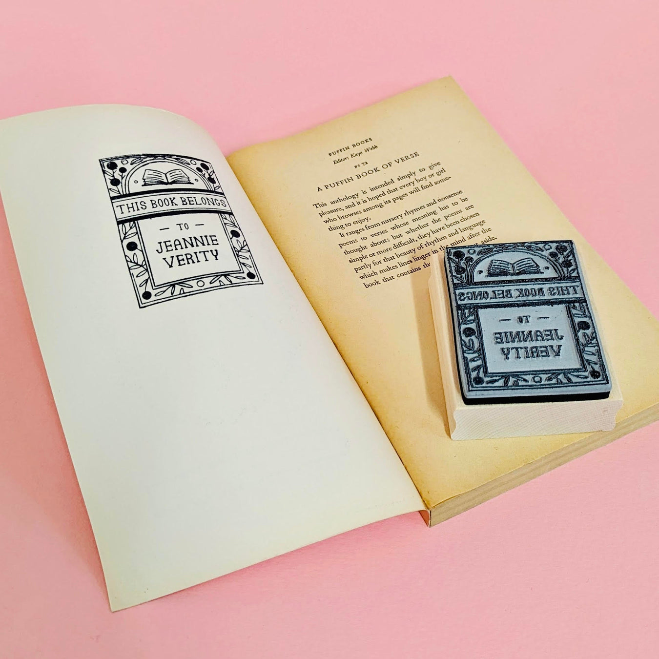 Custom-made rubber book stamp for your mini library. Perfect gift for book lovers, bookworms, readers and bibliophiles. Booktok. Bookstagram. 
