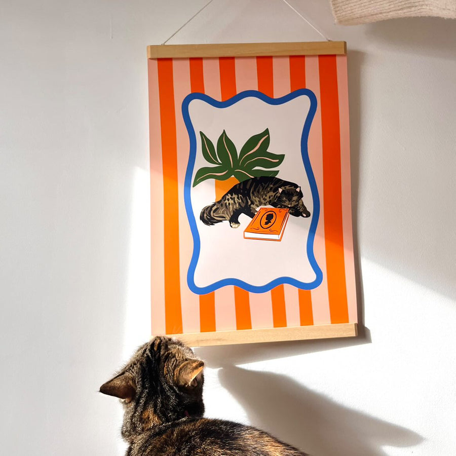 red and pink nursery print though she be but little she is fierce with poster hangers