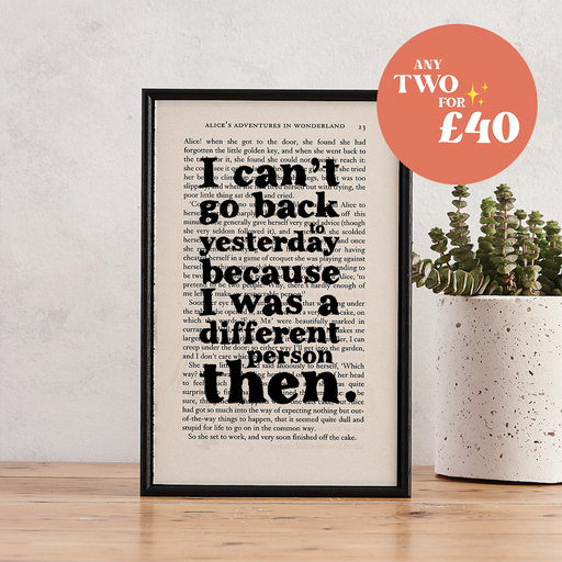 Alice In Wonderland Prints Typography Book Page Print - Perfect