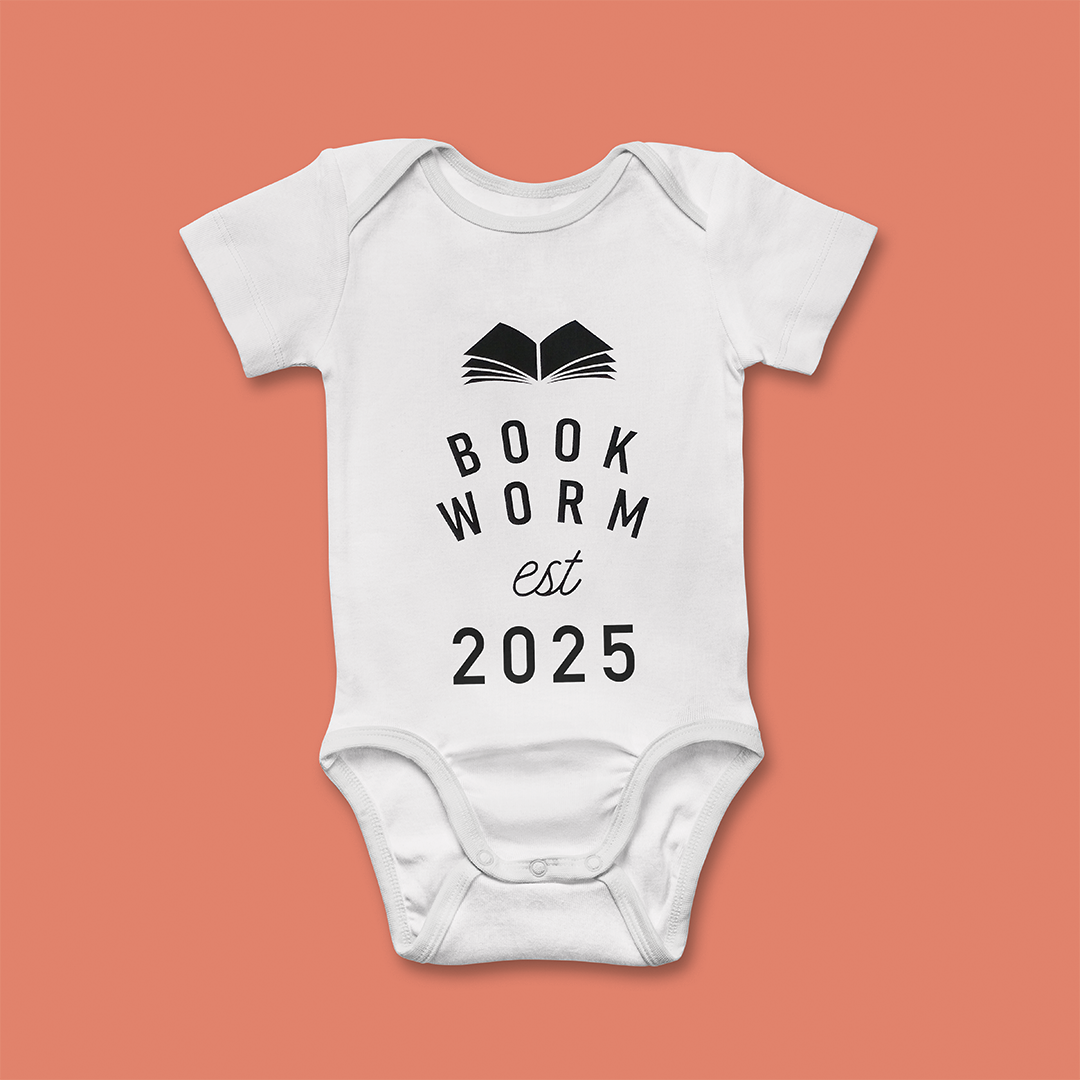 Bookworm Personalised Baby Grow Bookishly - Main Image