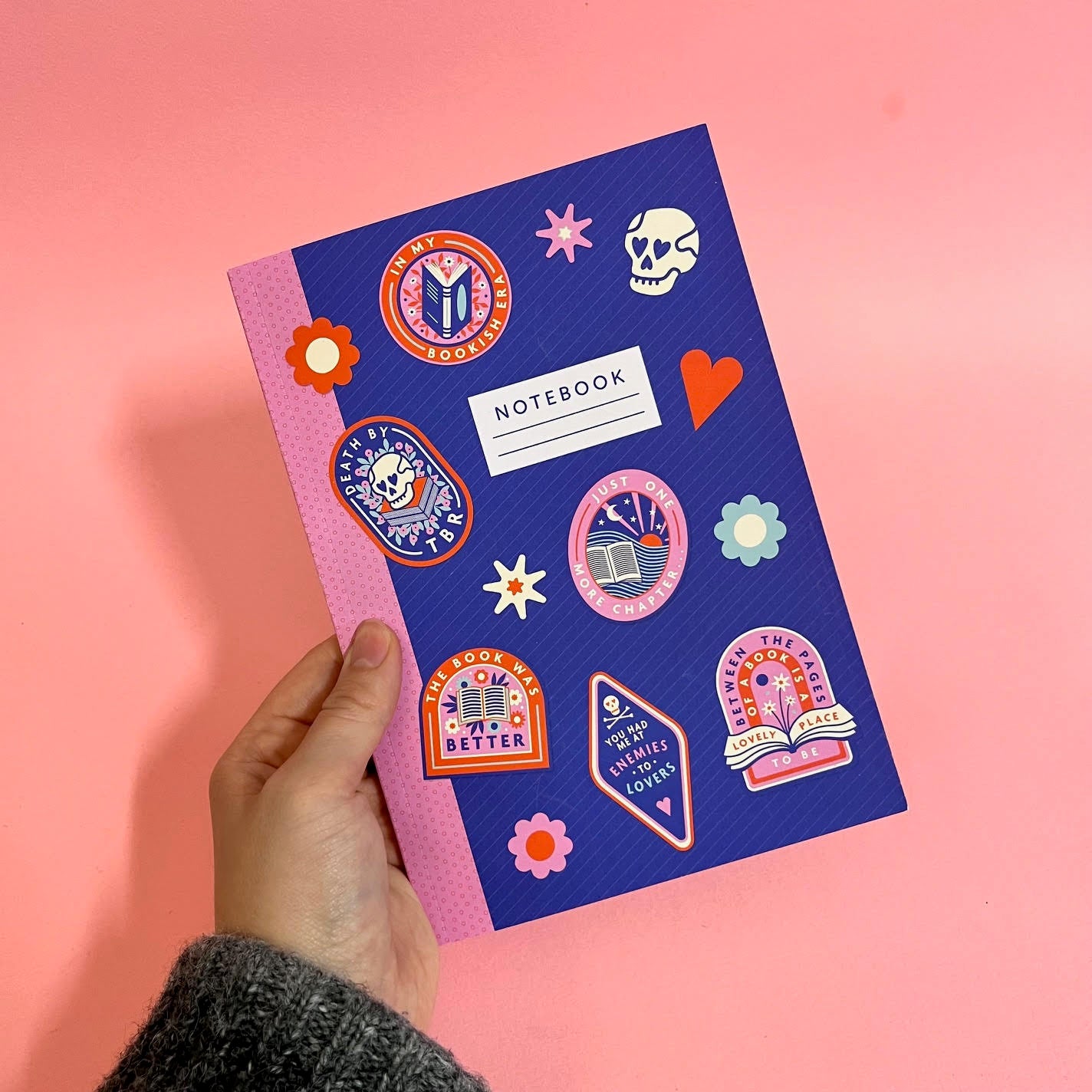 Bookish Notebook. Inspiring, positive and motivational notebook or journal for readers. In my bookish era. Lined and Dotted Notebook. Bold, colourful and bright notebook. Gifts for book lover, bookworm, readers or bibliophiles. Created by Bookishly.