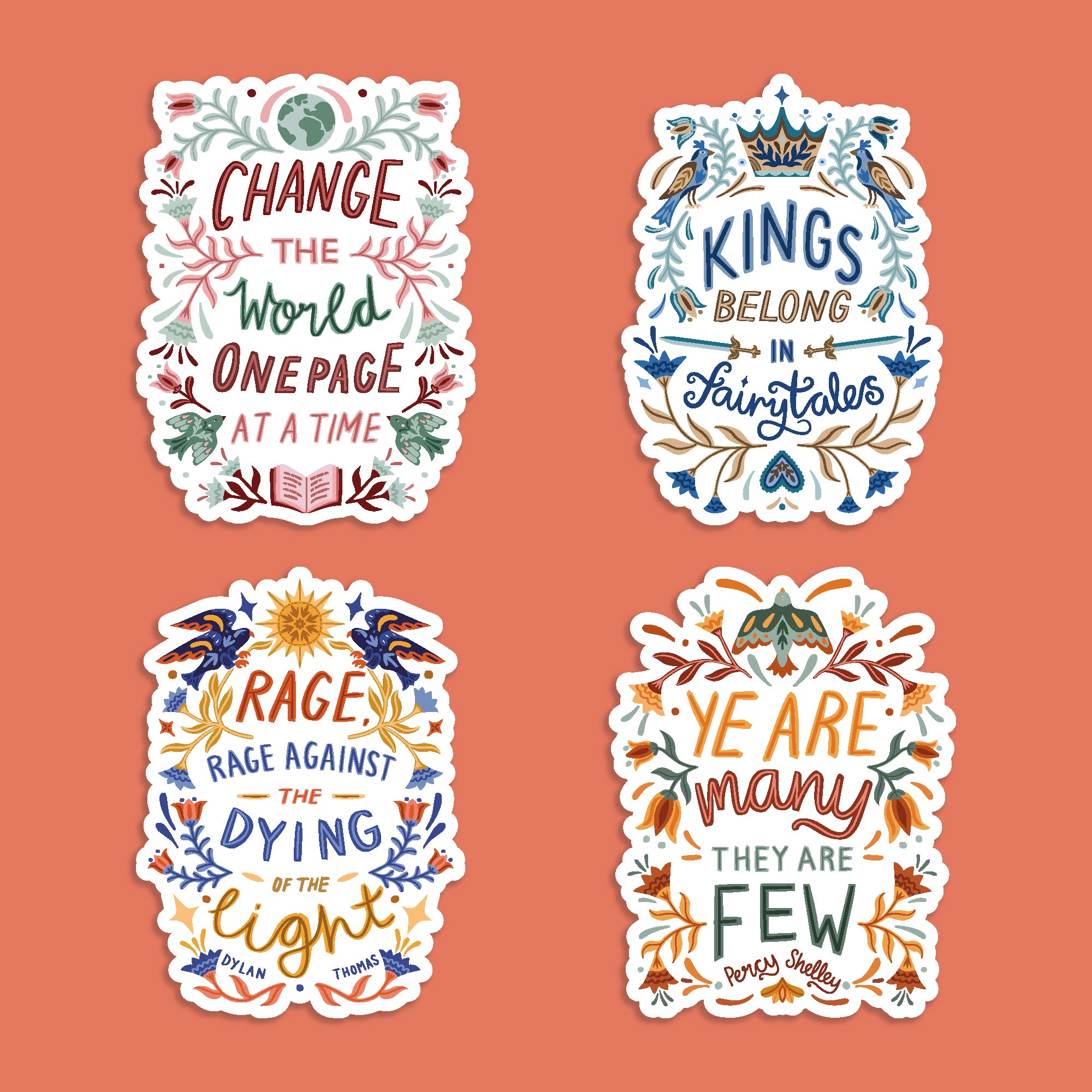Change the World One Page at a Time Vinyl Sticker