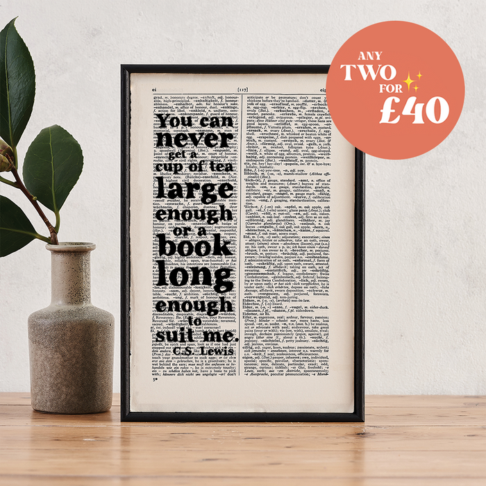 C.S. Lewis "Cup of Tea Large Enough" Book Page Print