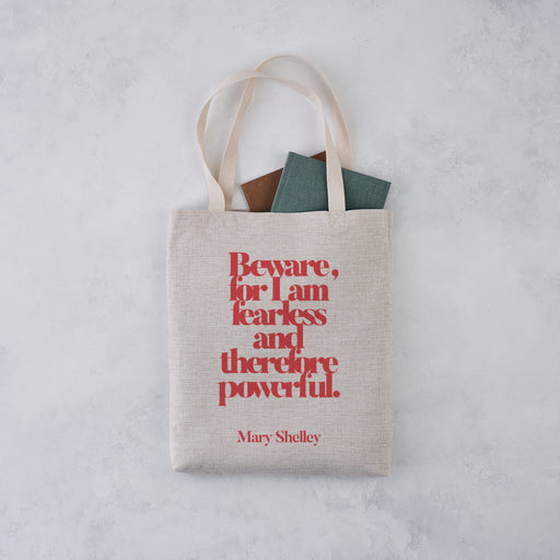 An empowering feminist line from Mary Shelley. Perfect gift for book lovers, bookworms, readers and bibliophiles. Inspiring readers to be independent and strong. Bookishly tote bag. Inspired by Booktok and Bookstagram. Tote bag for feminists. Feminist movement. Womens rights protests.