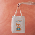 Personalised Teacher Book Bag Tote with Cute Fox Illustration