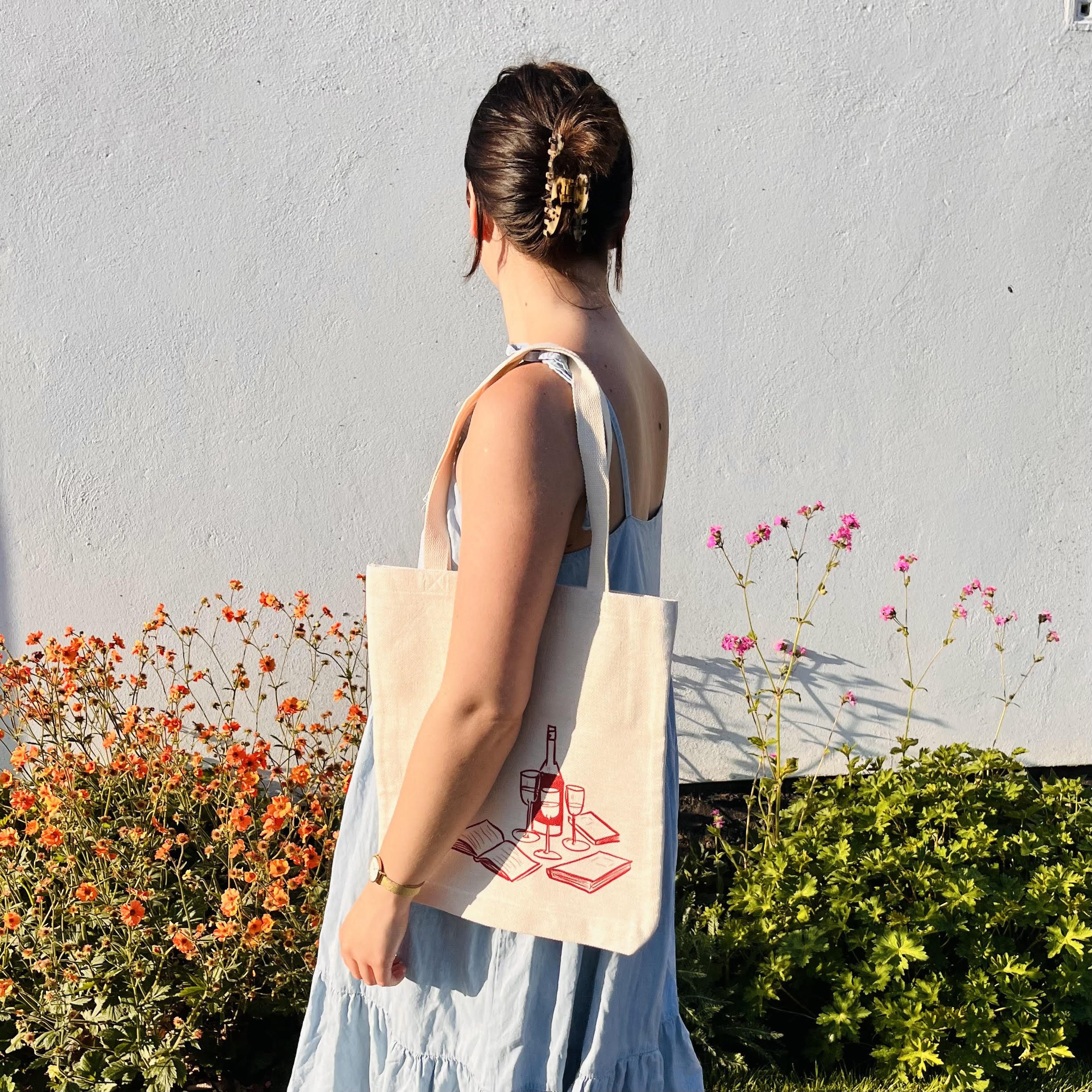 Book and Wine - Bookish Tote Bag