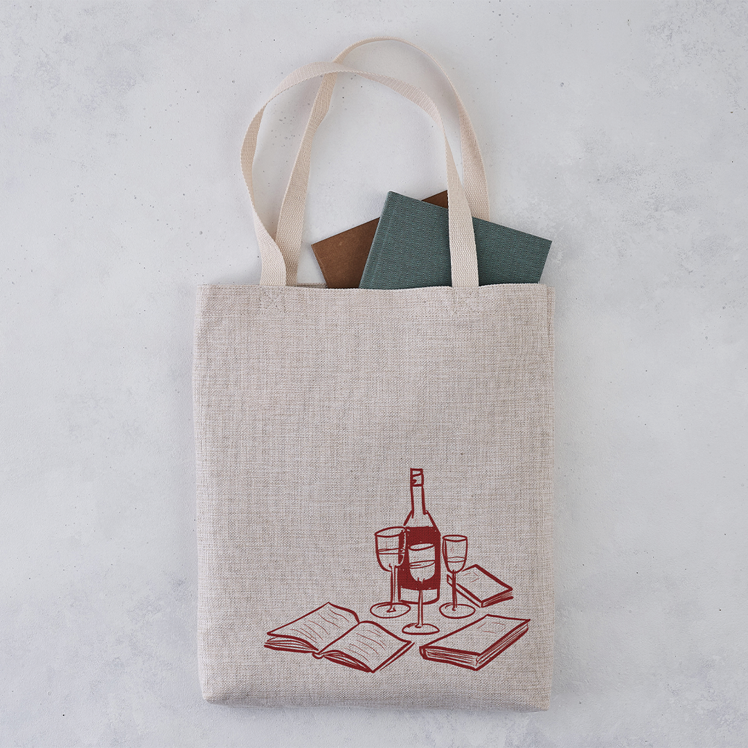 Book and Wine - Bookish Tote Bag