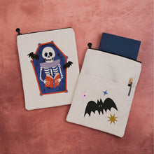 Reading Skeleton Halloween Book Sleeve