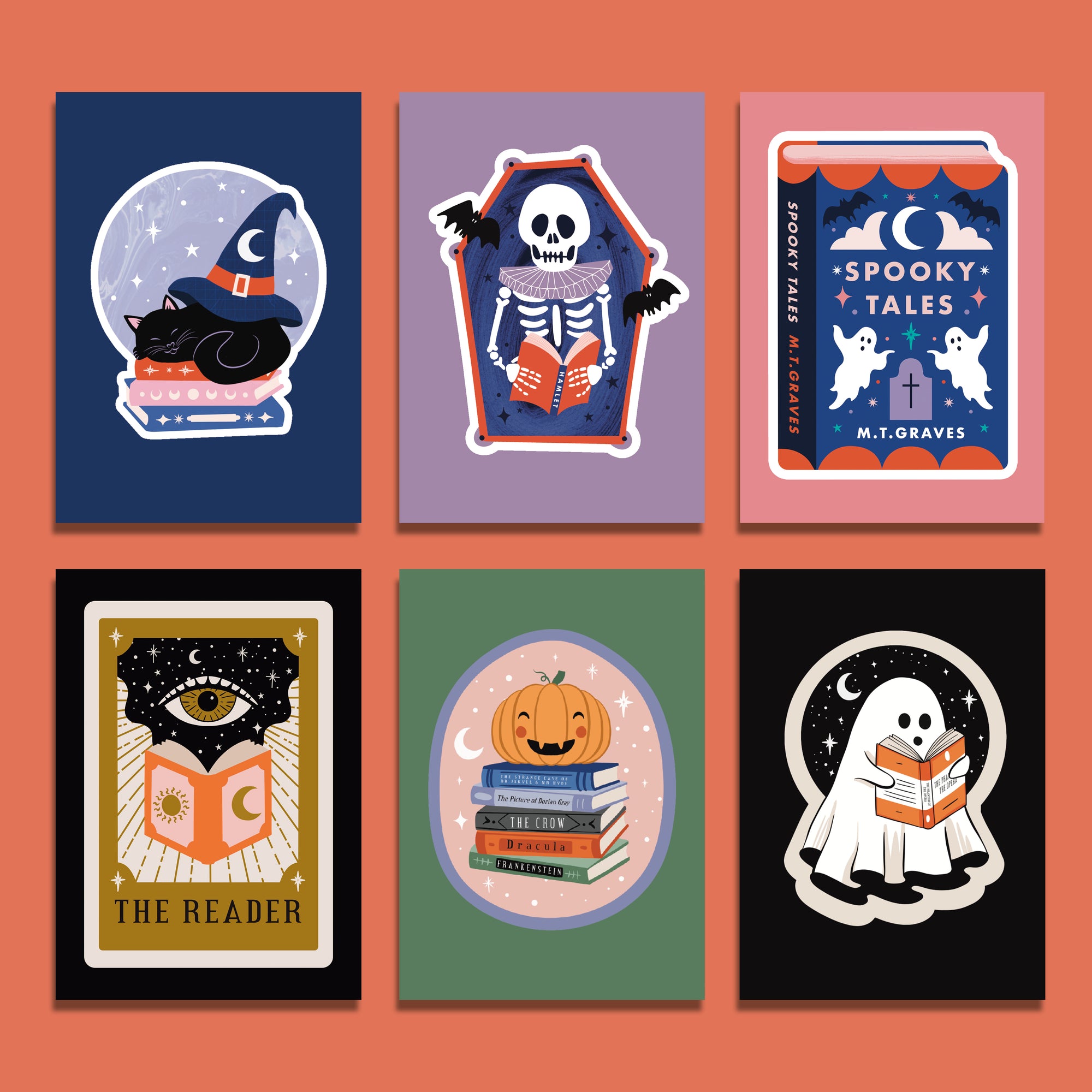 Bookish Halloween Postcard Set