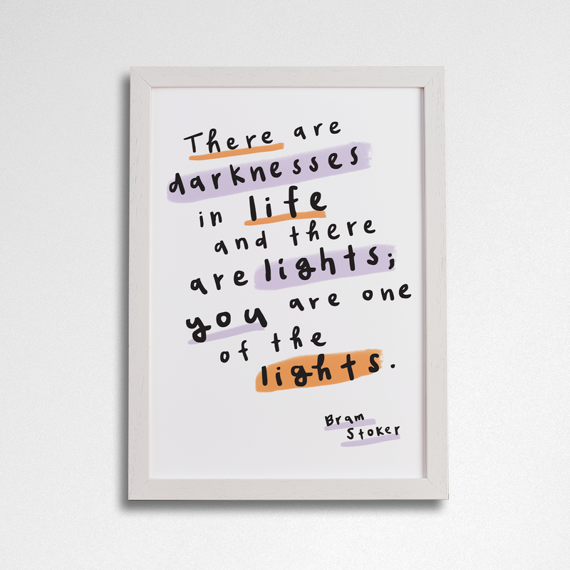 Bram Stoker 'Lights' Romantic Encouraging Word Art Print