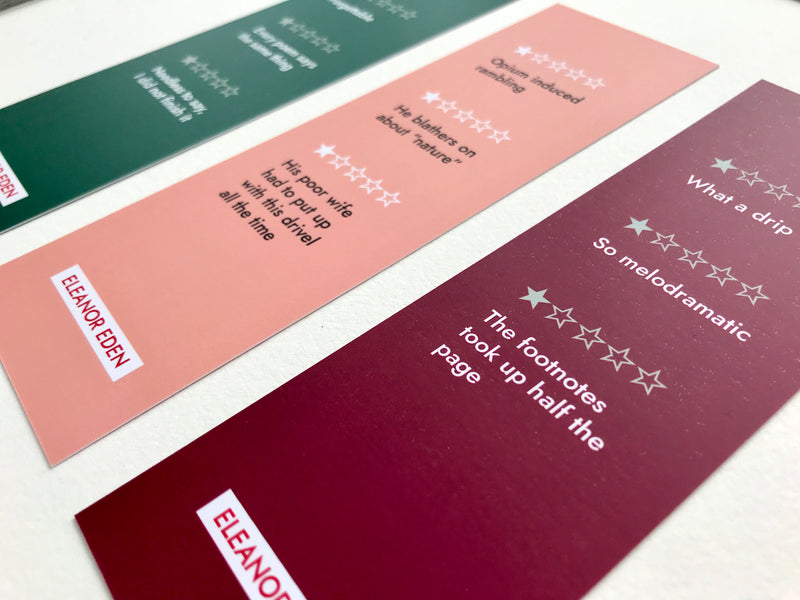 Funny Poetry Bookmark Set – One Star Review (Set of 3)