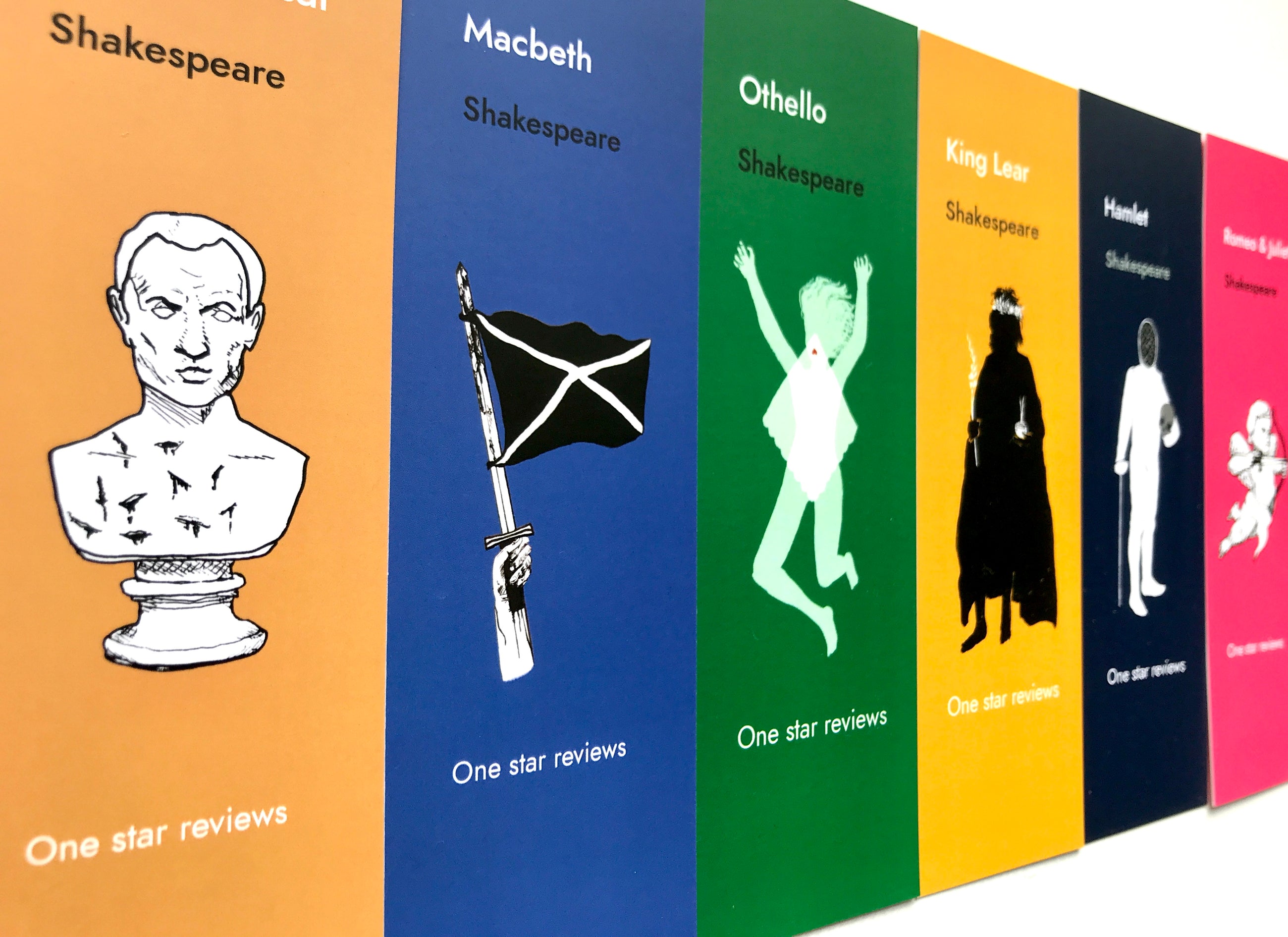 Funny Shakespeare Bookmark Set – One Star Review (Set of 6)
