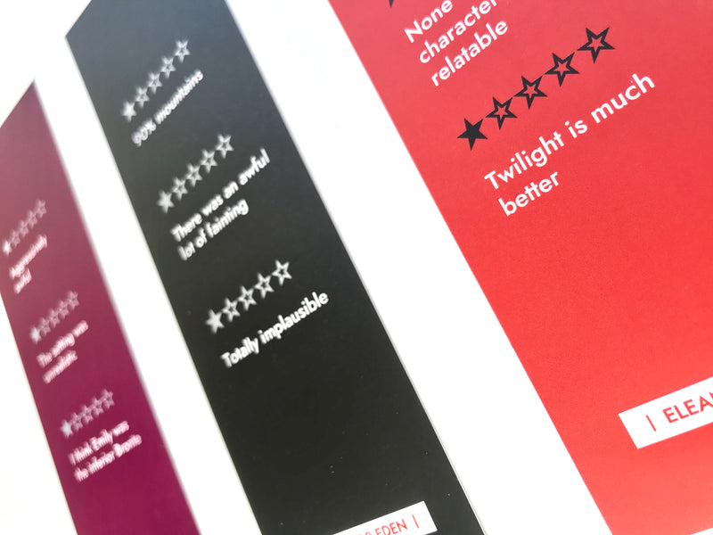 Funny Gothic Bookmark Set – One Star Review Classics (Set of 3)