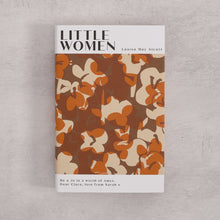 Bookishly edition of Little Women by Louisa May Alcott with an orange and cream floral dust jacket and personalised message printed on the front cover.