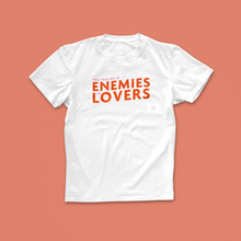 Enemies to Lovers T-shirt with bold orange and pink typography saying “You Had Me at Enemies to Lovers” – perfect for romance trope fans