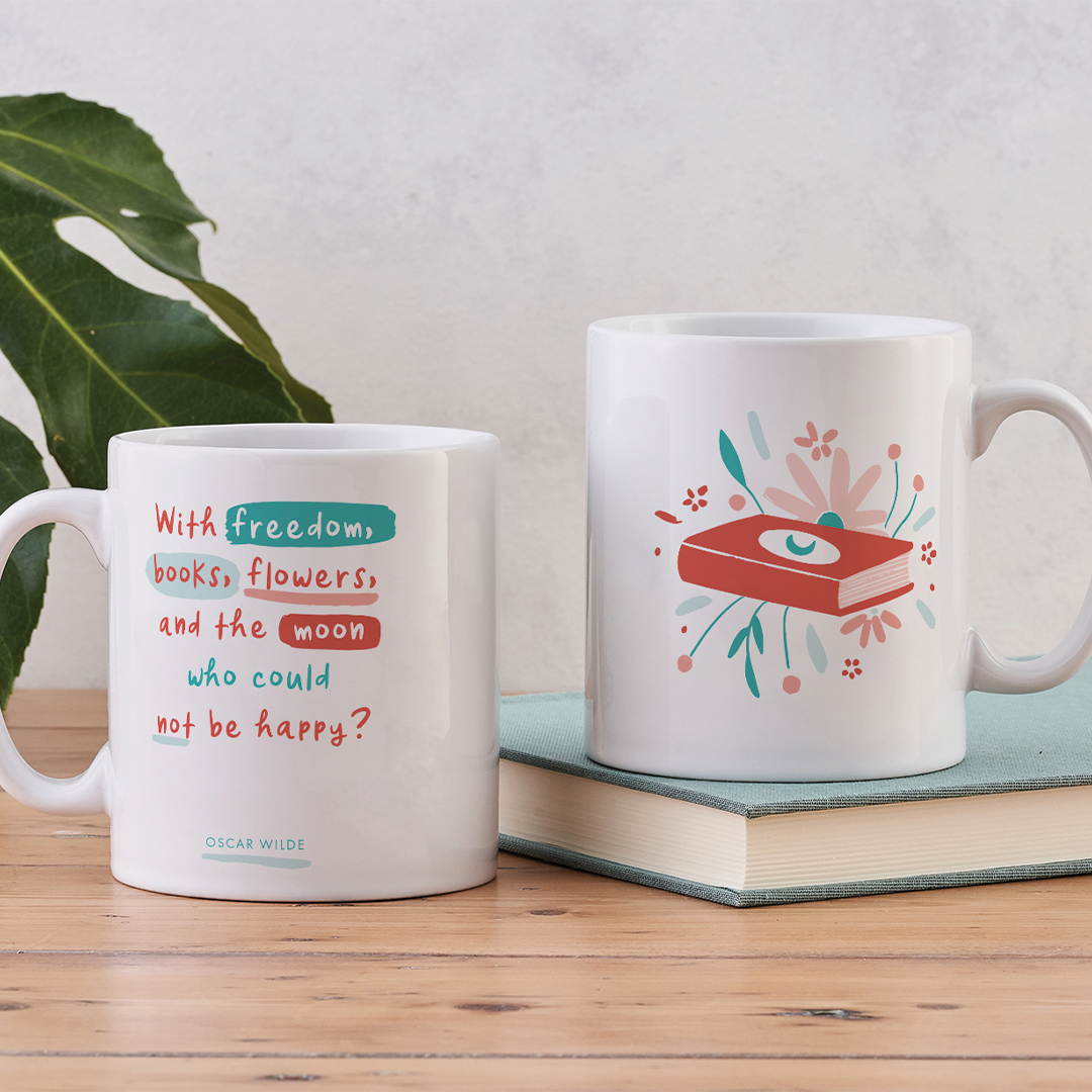 Freedom and Books Mug - Readers Journal Merch | Bookishly