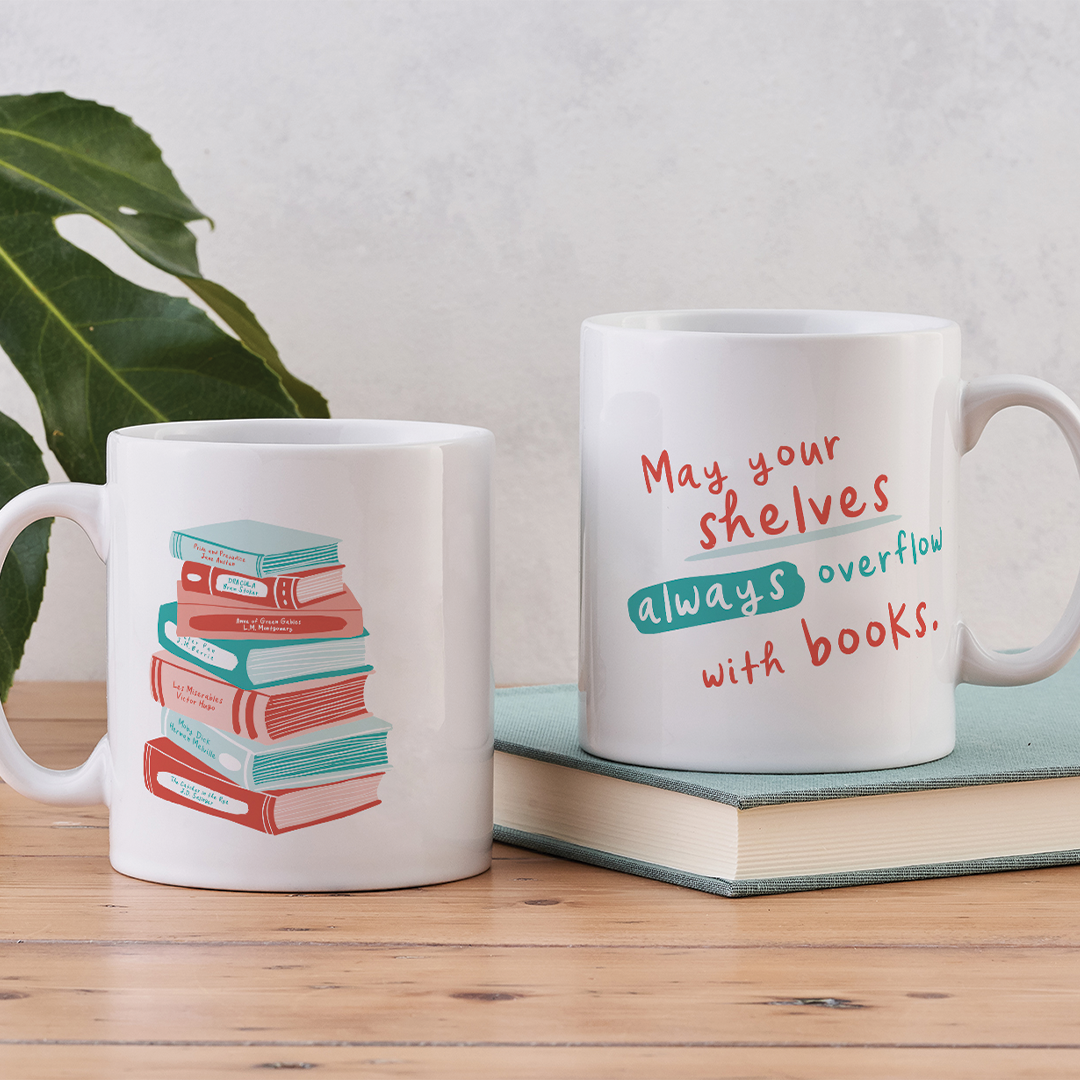 May your shelves overflow Mug - Readers Journal Merch — Bookishly
