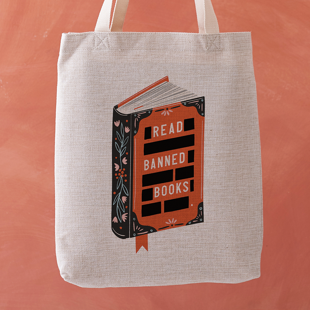 Read Banned Books. Tote bag for book lovers. The perfect gift for book lovers, bookworms, readers and bibliophiles. Book Censorship.