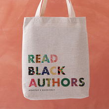 Read Black Authors tote bag, designed in collaboration with Afropop. Featuring block text with patterns inspired by African Heritage. Gifts for Book lover, bookworms, readers and bibliophiles. In support of black history month.