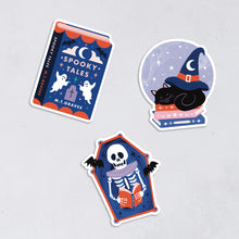 Skeleton Reader Halloween Sticker