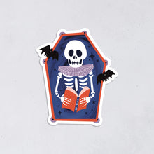 Skeleton Reader Halloween Sticker