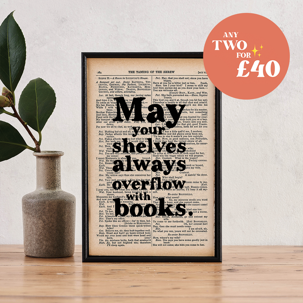 May your shelves overflow with books. Bookishly best seller. Perfect for book lovers, bookworms, bibliophiles and readers. Bookshelf decor. Decor for readers.