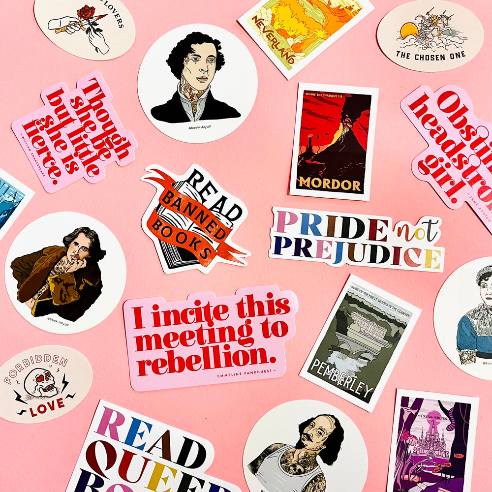 Bookish sticker bundle Stationery. Booktok Bookstagram. Bookishly. Gifts for book lovers, bookworms, bibliophiles and readers. Novel inspired stickers. Classic Literature lovers. Jane Austen. William Shakespeare. Feminist. LGBTQIA+