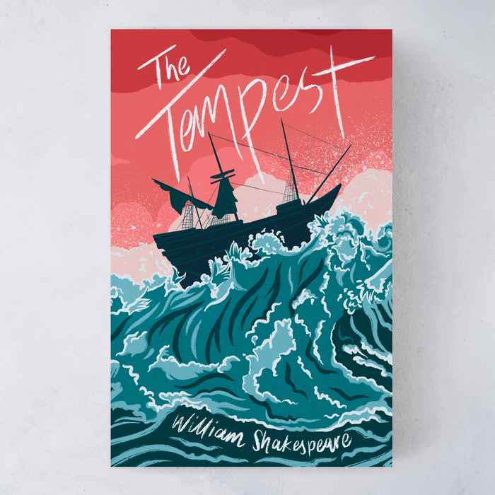 The Tempest by William Shakespeare. Bookishly Edition illustrated. Gifts for book lovers, bookworms, readers and bibliophiles. Classic Literature.